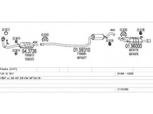 MTS C110166003877 išmetimo sistema 
 Išmetimo sistema -> Išmetimo sistema, visa