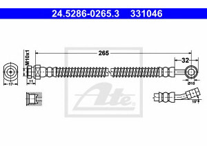 ATE 24.5286-0265.3 stabdžių žarnelė 
 Stabdžių sistema -> Stabdžių žarnelės
58731-0X000, 58731-07000