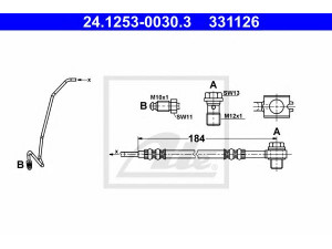 ATE 24.1253-0030.3 stabdžių žarnelė 
 Stabdžių sistema -> Stabdžių žarnelės
8E0 611 763 E, 8E0 611 763 F, 8E0 611 763 K