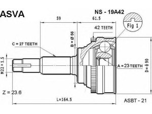 ASVA NS-19A42 jungčių komplektas, kardaninis velenas 
 Ratų pavara -> Sujungimai/komplektas
39100-1C100, 39100-1C110, 39100-3J210