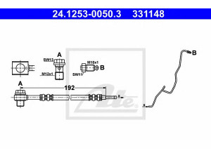 ATE 24.1253-0050.3 stabdžių žarnelė 
 Stabdžių sistema -> Stabdžių žarnelės
6Q0 611 763 K, 6Q0 611 763 S, 6Q0 611 763 K