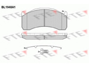 FTE BL1948A1 stabdžių trinkelių rinkinys, diskinis stabdys 
 Techninės priežiūros dalys -> Papildomas remontas
20768115, 3093532