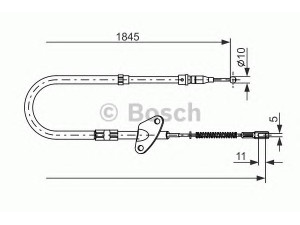 BOSCH 1 987 477 119 trosas, stovėjimo stabdys 
 Stabdžių sistema -> Valdymo svirtys/trosai
601 420 36 85, 601 420 46 85, A 601 420 36 85