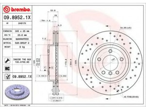 BREMBO 09.8952.1X stabdžių diskas 
 Dviratė transporto priemonės -> Stabdžių sistema -> Stabdžių diskai / priedai
34101166071, 34116769305, 34116855156