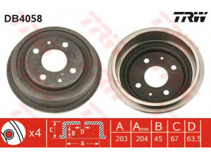 TRW DB4058 stabdžių būgnas 
 Stabdžių sistema -> Būgninis stabdys -> Stabdžių būgnas
1490767, 6070681, 6070682, 6137292