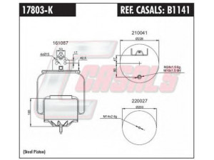 CASALS B1141 dėklas, pneumatinė pakaba 
 Pakaba -> Pneumatinė pakaba
1075890, 20375226, 20375227, 20427800