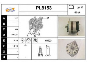 SNRA PL8153 kintamosios srovės generatorius
5000785715, 5000786512, 5001014136