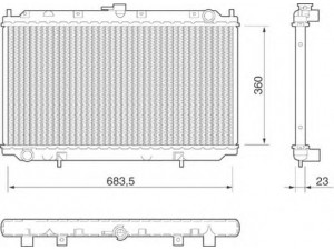 MAGNETI MARELLI 350213806000 radiatorius, variklio aušinimas 
 Aušinimo sistema -> Radiatorius/alyvos aušintuvas -> Radiatorius/dalys
21410-2F000, 214102F000, 214109F500