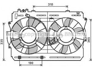 AVA QUALITY COOLING TO7570 ventiliatorius, radiatoriaus 
 Aušinimo sistema -> Oro aušinimas
163600R011, 1636300G60, 163630G050
