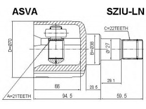 ASVA SZIU-LN jungčių komplektas, kardaninis velenas 
 Ratų pavara -> Sujungimai/komplektas
44117-55G02