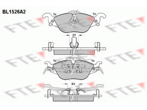 FTE BL1526A2 stabdžių trinkelių rinkinys, diskinis stabdys 
 Techninės priežiūros dalys -> Papildomas remontas
1605000, 1605034, 1605070, 1605091