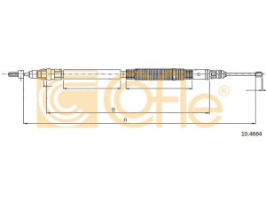 COFLE 10.4664 trosas, stovėjimo stabdys 
 Stabdžių sistema -> Valdymo svirtys/trosai
4745Z8, 474635, 9676744080, 9683025380