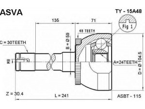 ASVA TY-15A48 jungčių komplektas, kardaninis velenas 
 Ratų pavara -> Sujungimai/komplektas
43405-60030, 43405-60050