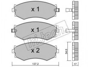 fri.tech. 197.1 stabdžių trinkelių rinkinys, diskinis stabdys 
 Techninės priežiūros dalys -> Papildomas remontas
41060-32R90, 41060-32R93, 41060-6J091