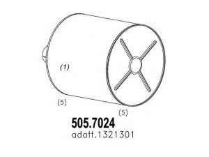 ASSO 505.7024 vidurinis / galinis duslintuvas 
 Išmetimo sistema -> Duslintuvas
1321301, 1438192, P1122349000