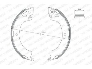 WEEN 152-2280 stabdžių trinkelių komplektas 
 Techninės priežiūros dalys -> Papildomas remontas
MB587661, MB238110, MB238114, MB238520