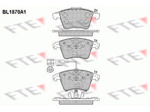 FTE BL1870A1 stabdžių trinkelių rinkinys, diskinis stabdys 
 Techninės priežiūros dalys -> Papildomas remontas
7H0 698 151, 7H0 698 151 B