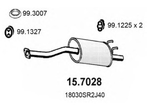 ASSO 15.7028 galinis duslintuvas 
 Išmetimo sistema -> Duslintuvas
18030SR2A70, 18030SR2J40, 18030SR2J42