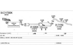 MTS C250320005457 išmetimo sistema 
 Išmetimo sistema -> Išmetimo sistema, visa