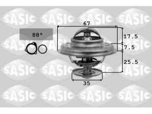 SASIC 9000335 termostatas, aušinimo skystis 
 Aušinimo sistema -> Termostatas/tarpiklis -> Thermostat
035121113B, 067121113, 069121113