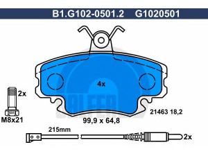 GALFER B1.G102-0501.2 stabdžių trinkelių rinkinys, diskinis stabdys 
 Techninės priežiūros dalys -> Papildomas remontas
41 06 021 92R, 60 01 547 619, 60 01 547 911