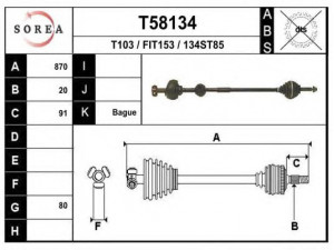 EAI T58134 kardaninis velenas