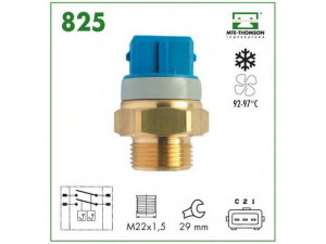 MTE-THOMSON 825 temperatūros jungiklis, radiatoriaus ventiliatorius 
 Aušinimo sistema -> Siuntimo blokas, aušinimo skysčio temperatūra
1264.24, 1264.36, 1264.44, 95.638.684