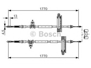 BOSCH 1 987 477 931 trosas, stovėjimo stabdys 
 Stabdžių sistema -> Valdymo svirtys/trosai
1088016, 1101841, 98AG 2A603 BJ