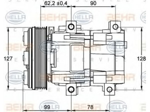 HELLA 8FK 351 113-231 kompresorius, oro kondicionierius 
 Oro kondicionavimas -> Kompresorius/dalys
1 018 265, 1 035 433, 1 406 033