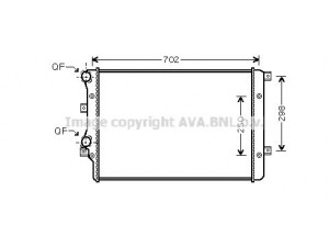 AVA QUALITY COOLING VWA2206 radiatorius, variklio aušinimas 
 Aušinimo sistema -> Radiatorius/alyvos aušintuvas -> Radiatorius/dalys
1K0121251AA, 1K0121251AT, 1K0121251DN