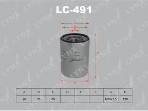 LYNXauto LC-491 alyvos filtras 
 Techninės priežiūros dalys -> Techninės priežiūros intervalai
15601-87308-000, 5-87310-456-0