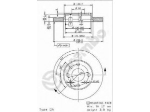 BREMBO 09.9607.14 stabdžių diskas 
 Stabdžių sistema -> Diskinis stabdys -> Stabdžių diskas
90008006, 90008032, 569031, 569054