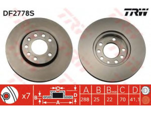 TRW DF2778S stabdžių diskas 
 Dviratė transporto priemonės -> Stabdžių sistema -> Stabdžių diskai / priedai
32025723, 4801628, 5390786, 569056