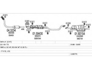 MTS C250775009324 išmetimo sistema 
 Išmetimo sistema -> Išmetimo sistema, visa