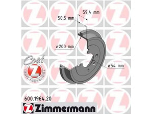ZIMMERMANN 600.1964.20 stabdžių būgnas 
 Stabdžių sistema -> Būgninis stabdys -> Stabdžių būgnas
1S0 609 617, 6X0 609 617 A
