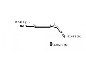 ERNST 121101 vidurinis duslintuvas 
 Išmetimo sistema -> Duslintuvas
6N0 253 209 A, 6N0 253 209 G, 6N0 253 209 L