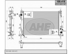 AHE 109.418 radiatorius, variklio aušinimas 
 Aušinimo sistema -> Radiatorius/alyvos aušintuvas -> Radiatorius/dalys
50514466
