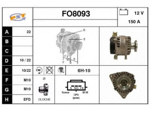 SNRA FO8093 kintamosios srovės generatorius
1477740, 4M5T10300UB, 4M5T10300UC