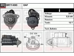 DELCO REMY DRT1490 starteris 
 Elektros įranga -> Starterio sistema -> Starteris
1604246, 1667205, 1688720, 1739936