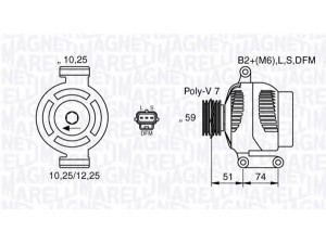 MAGNETI MARELLI 063533251000 kintamosios srovės generatorius 
 Elektros įranga -> Kint. sr. generatorius/dalys -> Kintamosios srovės generatorius
2C1T10300 BA, 4461712