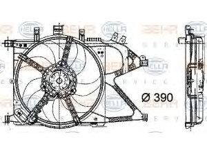 HELLA 8EW 009 157-441 ventiliatorius, radiatoriaus 
 Aušinimo sistema -> Oro aušinimas
24 41 9522, 24 44 5175, 24445175