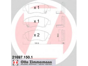 ZIMMERMANN 21697.150.1 stabdžių trinkelių rinkinys, diskinis stabdys 
 Techninės priežiūros dalys -> Papildomas remontas
06450S2G000, 45022S04505, 45022S04602