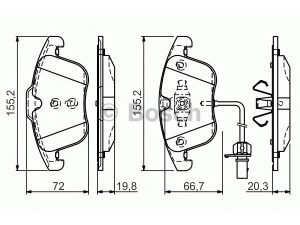 BOSCH 0 986 TB3 164 stabdžių trinkelių rinkinys, diskinis stabdys
8K0 698 151 A, 8K0 698 151 F, 8K0 698 151 F