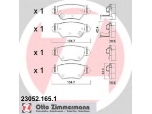 ZIMMERMANN 23052.165.1 stabdžių trinkelių rinkinys, diskinis stabdys 
 Techninės priežiūros dalys -> Papildomas remontas
09117717, 09195685, 09198598, 1605025