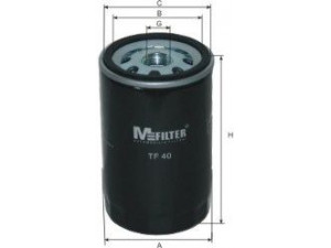 MFILTER TF 40 alyvos filtras 
 Techninės priežiūros dalys -> Techninės priežiūros intervalai
11 42 1 266 773, 11 42 1 287 836
