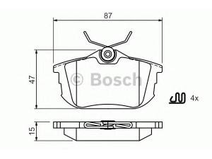 BOSCH 0 986 494 506 stabdžių trinkelių rinkinys, diskinis stabdys 
 Techninės priežiūros dalys -> Papildomas remontas
MR205377, MZ690345