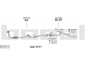 BOSAL 058.363.15 išmetimo sistema 
 Išmetimo sistema -> Išmetimo sistema, visa