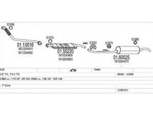 MTS C050161000858 išmetimo sistema 
 Išmetimo sistema -> Išmetimo sistema, visa