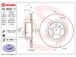 BREMBO 09.B569.11 stabdžių diskas 
 Dviratė transporto priemonės -> Stabdžių sistema -> Stabdžių diskai / priedai
34206790362, 34206868936