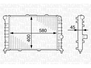 MAGNETI MARELLI 350213897000 radiatorius, variklio aušinimas 
 Aušinimo sistema -> Radiatorius/alyvos aušintuvas -> Radiatorius/dalys
46544786, 46753255, 46753255